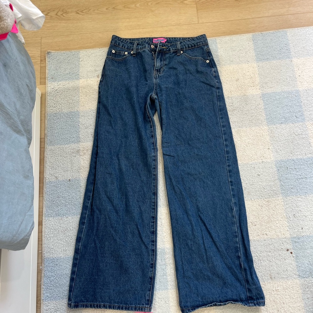 Edikted Dark Blue Flare Jeans